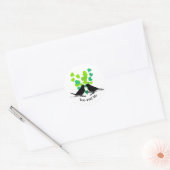 Groene Harten Liefde Vogels Valentijn Ronde Sticker (Envelop)