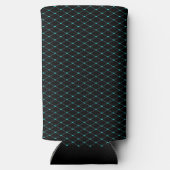 Groene harten net op zwart seltzer blikjeskoeler (Achterkant)