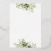 Groene Harten Script Calligrafie Trouw Goud Folie Uitnodiging (Achterkant)