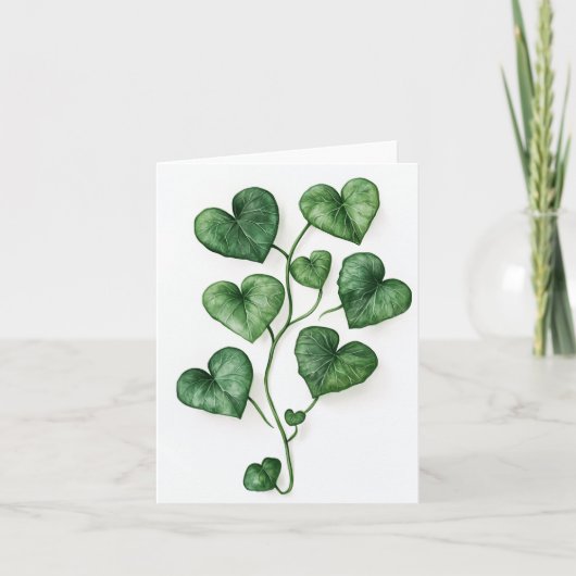 Groene harten waterverf digitale kunst aankondiging (Voorkant)