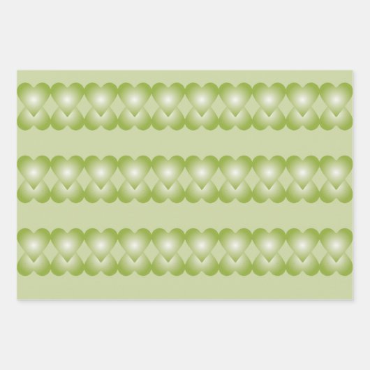 Groene, hartgeaccentueerde papiercadeauverpakking inpakpapier vel (Voorkant 3)