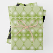 Groene, hartgeaccentueerde papiercadeauverpakking inpakpapier vel (In situ)