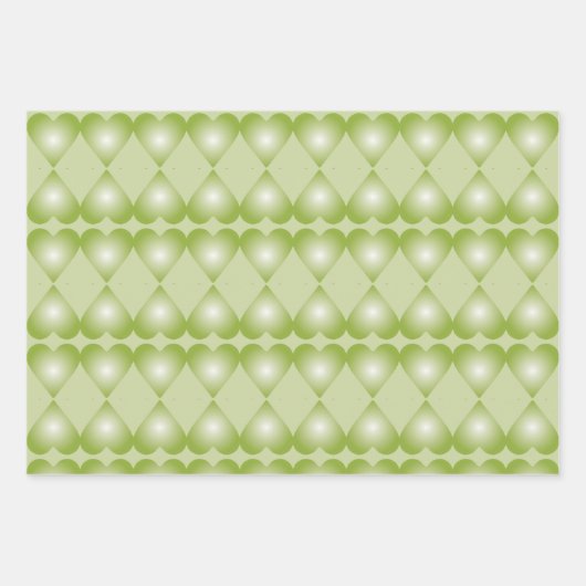 Groene, hartgeaccentueerde papiercadeauverpakking inpakpapier vel (Voorkant)