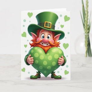Groene hartkaart met polka stippen kaart