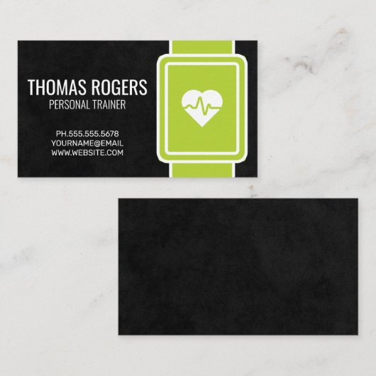 Groene hartmonitor | Personal Trainer Visitekaartje (Voorkant / Achterkant)