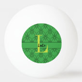 Groene hartmonogram en Aangepaste naam Pingpongbal (Voorkant)