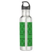 Groene hartmonogram en Aangepaste naam Waterfles (Achterkant)