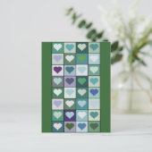 Groene hartpleinen briefkaart (Staand voorkant)