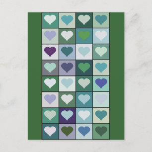Groene hartpleinen briefkaart