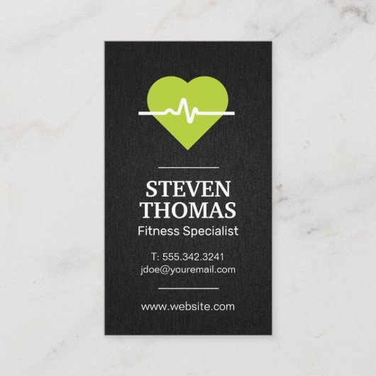 Groene hartslag visitekaartje (Voorkant)