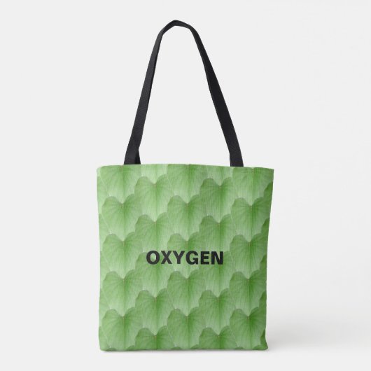 Groene Hartvorm Bladpatroon Boodschappentas Tote Bag (Achterkant)