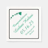 Groene Hawaiiaanse eilanden afstuderen papieren se Servetten (Voorkant)