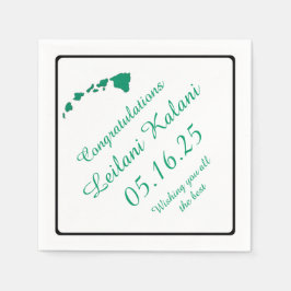 Groene Hawaiiaanse eilanden afstuderen papieren se Servetten