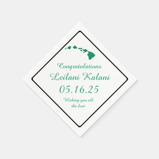 Groene Hawaiiaanse eilanden afstuderen papieren se Servetten (Hoek)