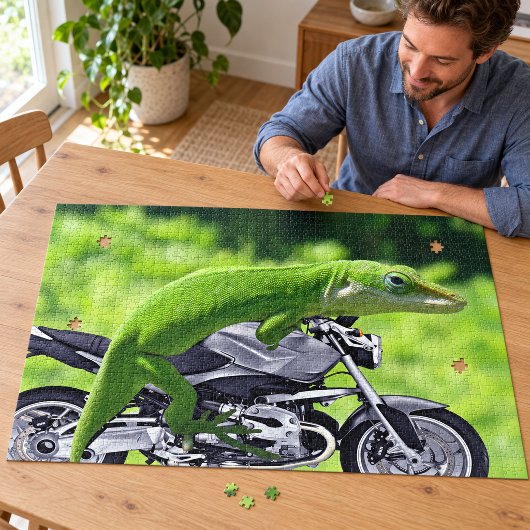 Groene Hawaiiaanse gekko ruiter puzzel