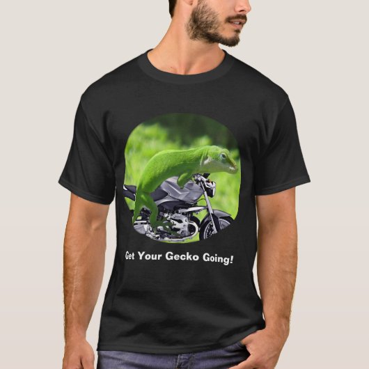 Groene Hawaiian Gecko Rider Donker T-shirt (Voorkant)