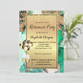 Groene Heels, ballonnen, groene marmerretirement Kaart (Staand voorkant)