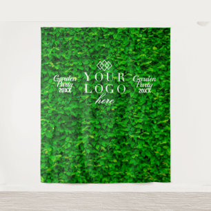 Groene heggenmuur witte lichten foto achtergrond wandkleed