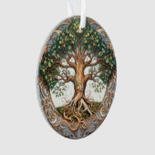 Groene heidense boom van het leven acryl ornament (voorkant)