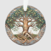 Groene heidense boom van het leven acryl ornament (voorkant)
