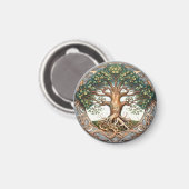 Groene heidense boom van levensmagneet magneet (Voorkant / Achterkant)