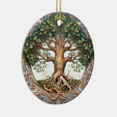 Groene heidense levensboom keramisch ornament (Rechts)