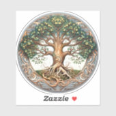 Groene heidense levensboom sticker (Vel)