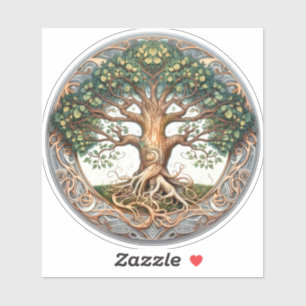 Groene heidense levensboom sticker