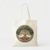 Groene heidense levensboom tote bag (Voorkant)