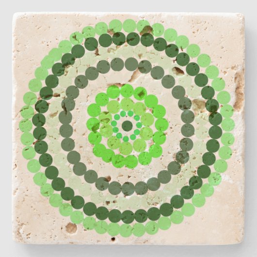 Groene heilige vlekken, stenen onderzetter (Voorkant)
