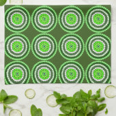 Groene heilige vlekken, theedoek (Gevouwen)