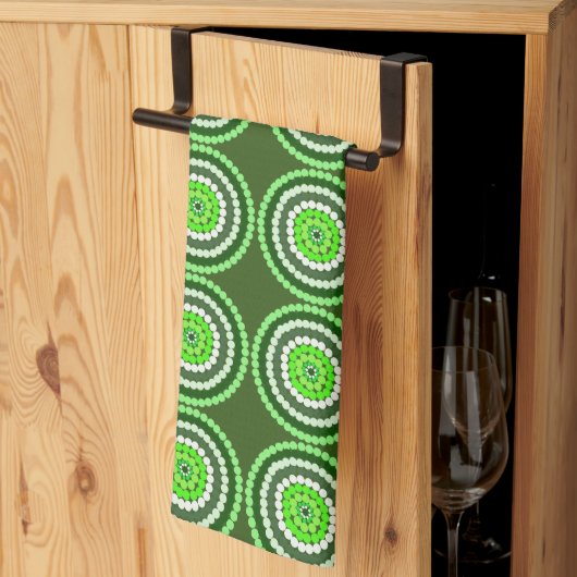 Groene heilige vlekken, theedoek (Derde Gevouwen)