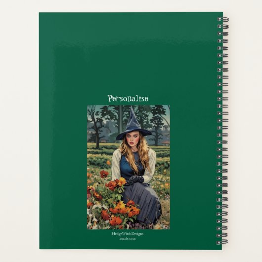  Groene Heks Bloemen Gepersonaliseerd Dagboek Planner (Achterkant)