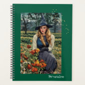  Groene Heks Bloemen Gepersonaliseerd Dagboek Planner (Voorkant)