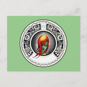 Groene heks briefkaart