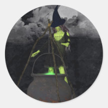 Groene heks brouwen een spreuk Stickers