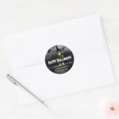 Groene heks brouwen Halloween Adresetiketten Ronde Sticker (Envelop)