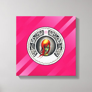 Groene heks canvas afdruk