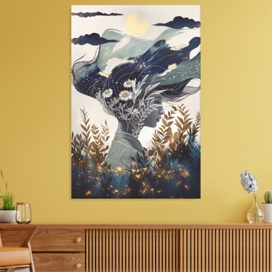 Groene heks canvas afdruk (Insitu (Woonkamer))