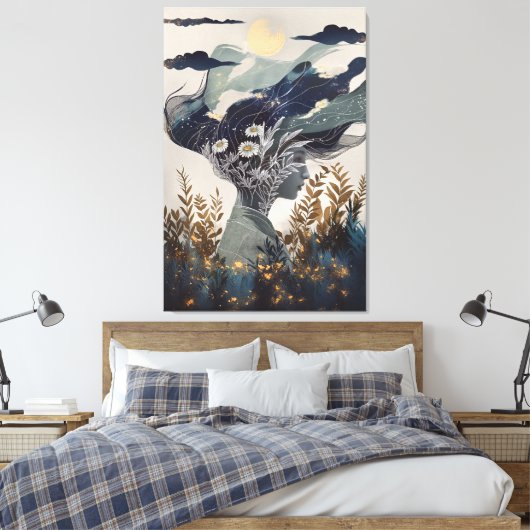 Groene heks canvas afdruk (Insitu (Slaapkamer))