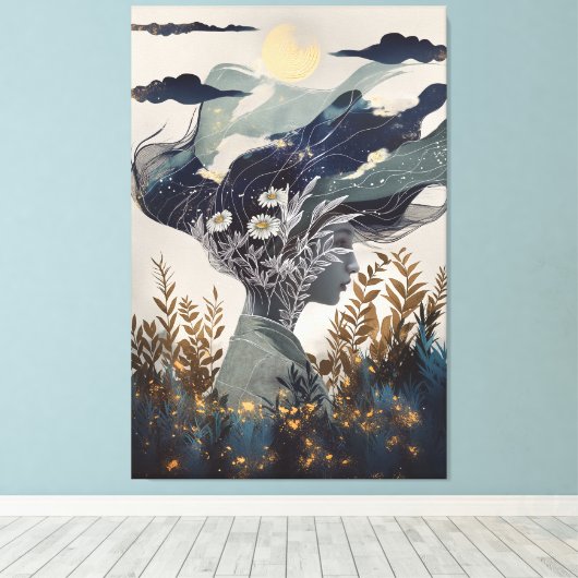 Groene heks canvas afdruk (Insitu (Houten vloer))