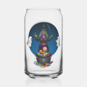 Groene heks en spoken Trick or treat Halloween Blikvorm Glas (Voorkant)