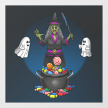 Groene heks en spoken Trick or treat Halloween