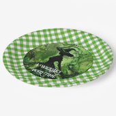 Groene heks goddeloos goede tijd Halloween verjaar Papieren Bordje (Gekanteld)