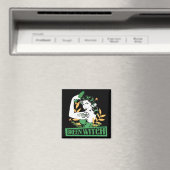 Groene heks  in Tattooed Musea Vrouw Magneet (Insitu (Vaatwasser))