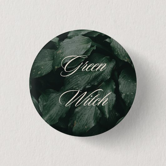 Groene Heks knop Ronde Button 3,2 Cm (Voorkant)
