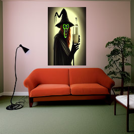 Groene heks melkfles | AI Art Poster