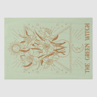 Groene heks naturalist kruidendeskundige zon maan  tissuepapier