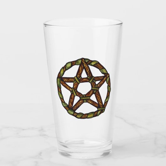 Groene Heks Pagan Pentakel Natuur Wicca Glas (Voorkant)