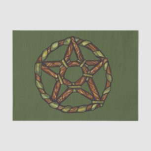 Groene Heks Pagan Pentakel Natuur Wicca Tissuepapier